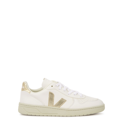 Shop Veja V-10 White Leather Sneakers, Sneakers, Leather, White, Round Toe