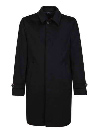 Shop Herno Concealed Fastened Coat In Black