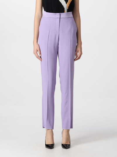 Shop Emporio Armani Trousers  Woman In Lilac