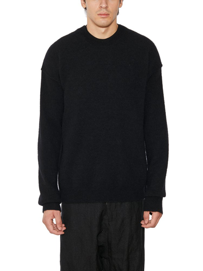 Shop Uma Wang Crewneck Knit Sweater In Black
