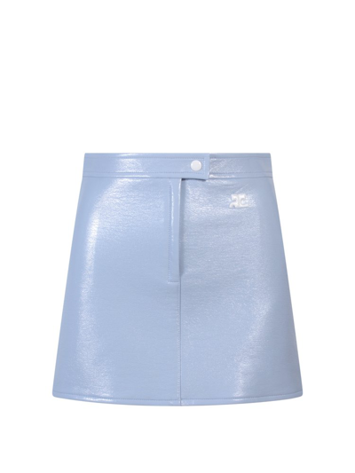Shop Courrèges Reedition Logo Embroidered Mini Skirt In Purple