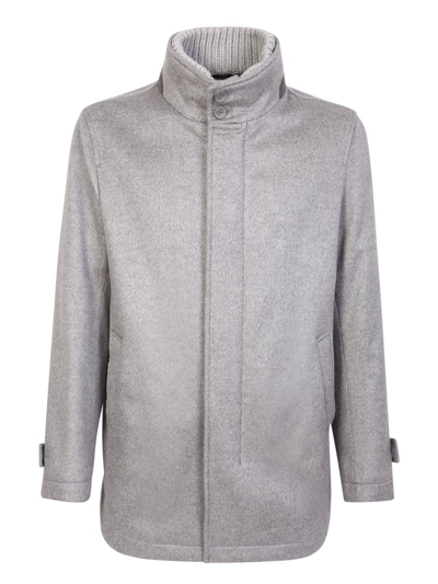 Shop Herno High Neck Puffer Jacket In Grey