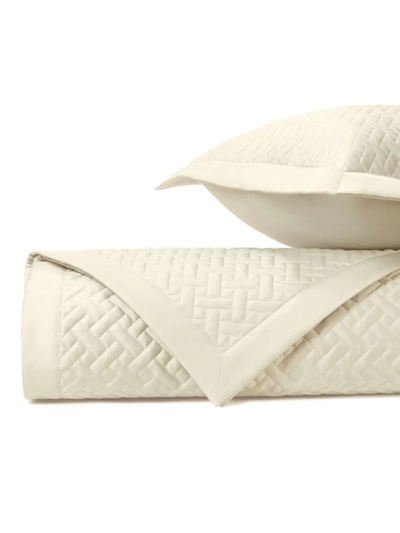 Shop Home Treasures Basketweave 3-piece Quilted Coverlet Set In Ivory