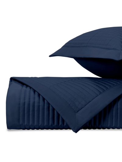 Shop Home Treasures Channel Quilted Twin Coverlet & Sham 3-piece Set In Navy Blue