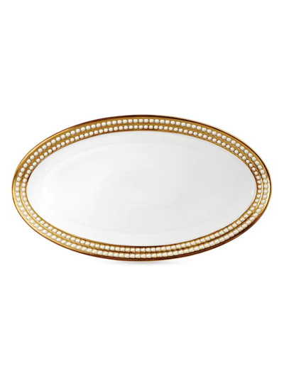 Shop L'objet Perlée Oval Platter In Gold