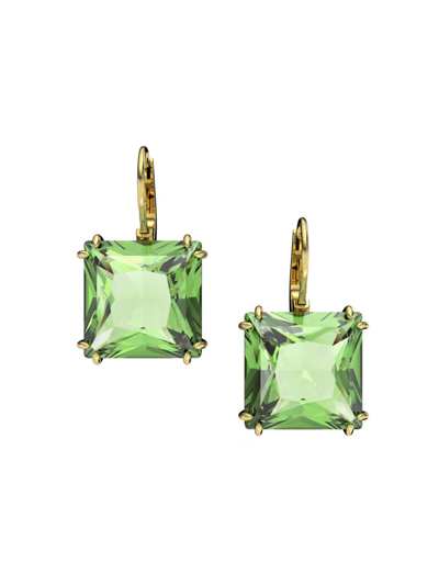 Shop Swarovski Women's Millenia Goldplated Square-cut Crystal Earrings In Neutral