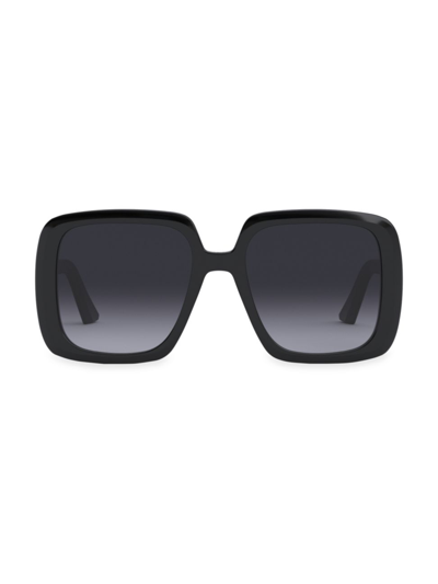 Shop Dior Women's Bobby S2u 56mm Square Sunglasses In Black
