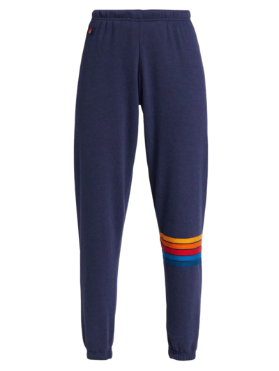 Shop Aviator Nation Women's Rainbow Stitch Sweatpants In Navy