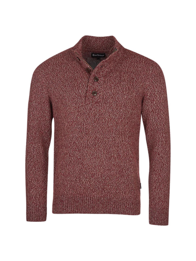 Shop Barbour Men's Sid Half-zip Sweater In Crimson Marl
