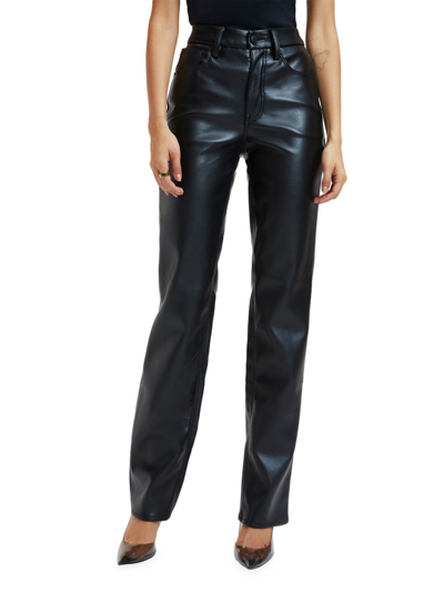 Shop Good American Women's Better Than Leather Good Icon Pants In Black