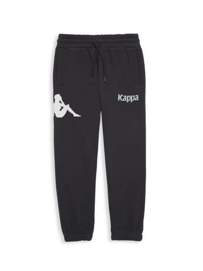 Shop Kappa Little Kid's & Kid's Authentic Coevorden Sweatpants In Black Smoke