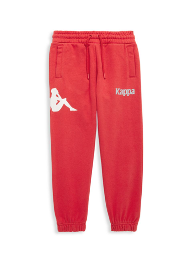 Shop Kappa Little Kid's & Kid's Authentic Coevorden Sweatpants In Red Paprika