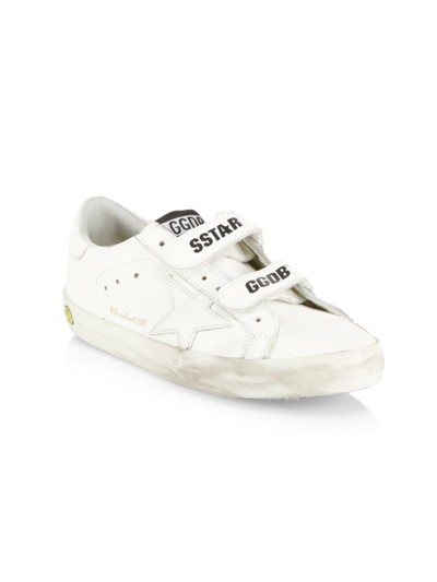 Shop Golden Goose Little Girl's & Girl's Old School Leather Sneakers In Optic White