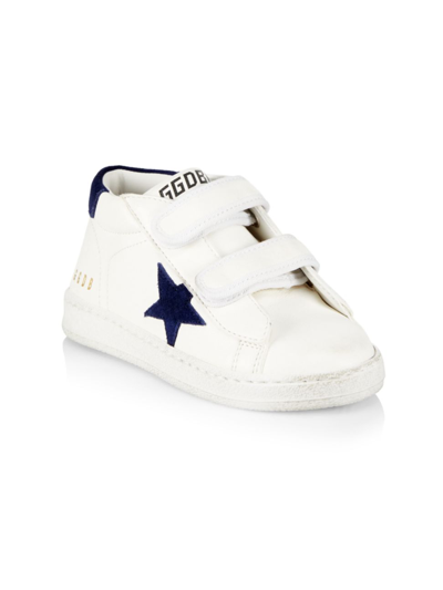 Shop Golden Goose Baby's & Little Kid's June Suede Star Sneakers In White Dark Blue