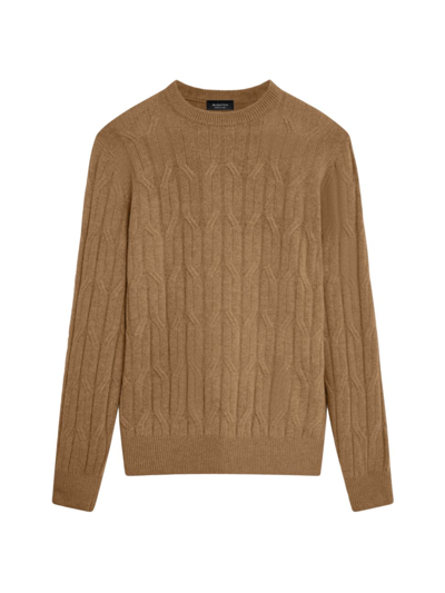 Shop Bugatchi Men's Cable-knit Jacquard Sweater In Tobacco
