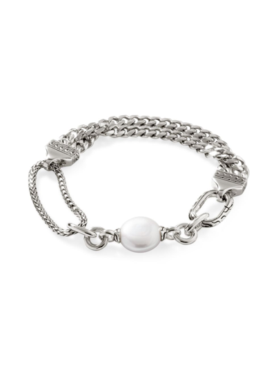 Shop John Hardy Sterling Silver & Cultured Freshwater Pearl Curb-chain Bracelet