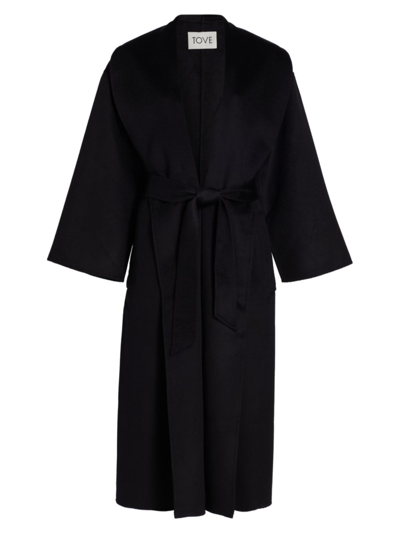 Shop Tove Women's Rebeca Lambswool Coat In Black