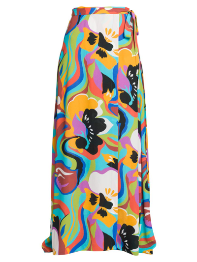 Shop Etro Women's Floral Wave Wrap Maxi Skirt In Neutral