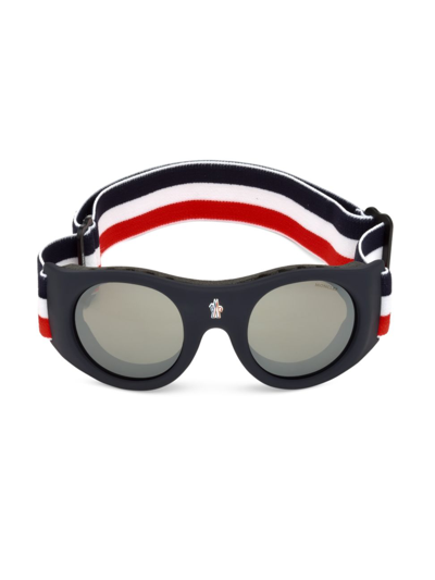 Shop Moncler Men's City 55mm Goggles In Dark Blue