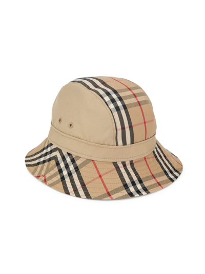 Shop Burberry Women's Supernova Check Bucket Hat In Honey Beige