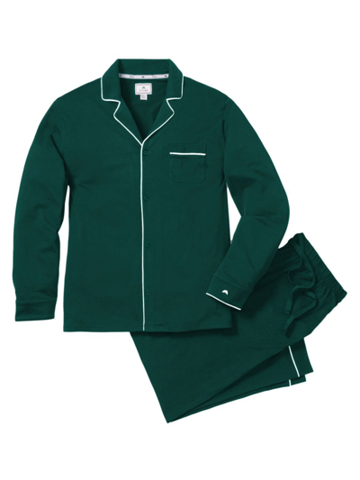 Shop Petite Plume Men's 2-piece Luxe Pima Evergreen Pajama Set In Green