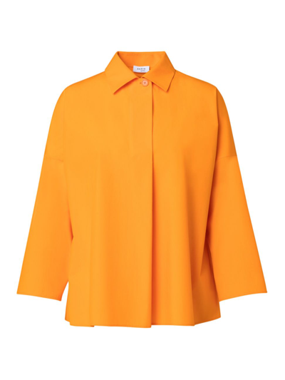 Shop Akris Punto Women's Kimono Dropped-shoulder Blouse In Orange