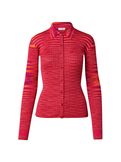 Shop Akris Punto Women's Space-dyed Knit Cardigan In Red