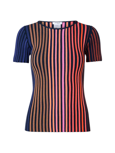 Shop Akris Punto Women's Short-sleeve Striped Pullover In Neutral