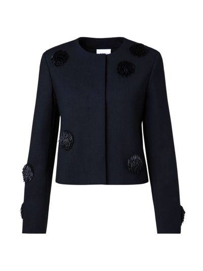 Shop Akris Punto Women's Tassel Dot Jacket In Black