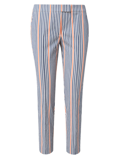 Shop Akris Punto Women's Frankie Seersucker Striped Pants In Cream Navy