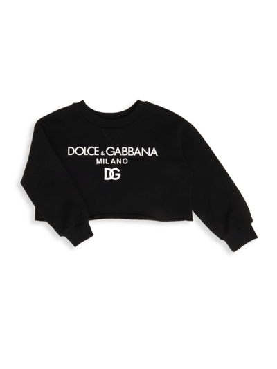 Shop Dolce & Gabbana Little Girl's & Girl's Logo Sweatshirt In Black