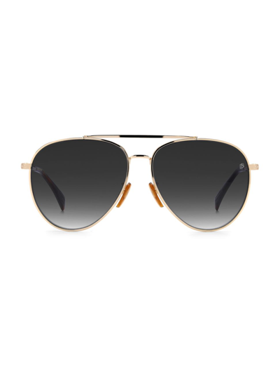 Shop David Beckham Men's Metal 61mm Aviator Sunglasses In Gold