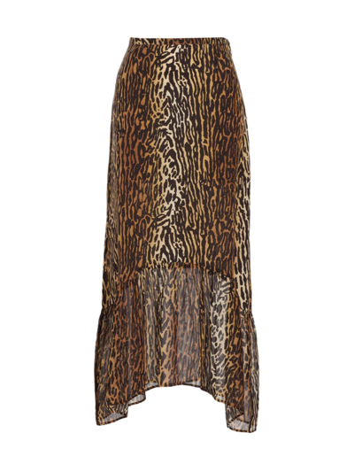 Shop Rixo London Women's Leandra Leopard Silk Midi-skirt In Bohemia Leopard