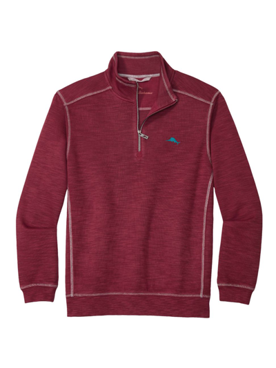 Tommy Bahama Tobago Bay Half-zip Sweatshirt In Black Cherry Heather ...