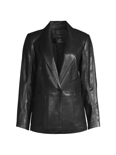 Shop Kobi Halperin Women's Benji Faux Leather Blazer Jacket In Black