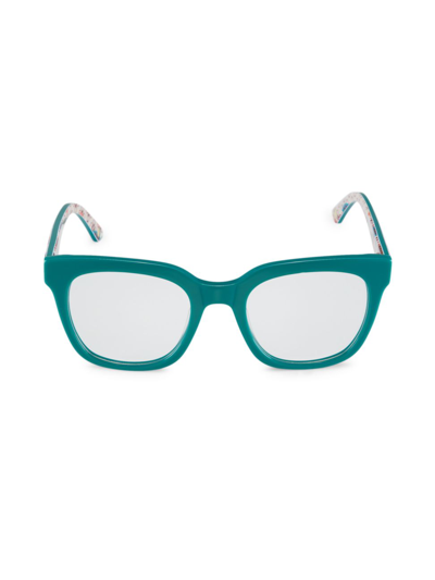 Shop Vontelle Women's Moroccan 54mm Square Optical Glasses In Teal
