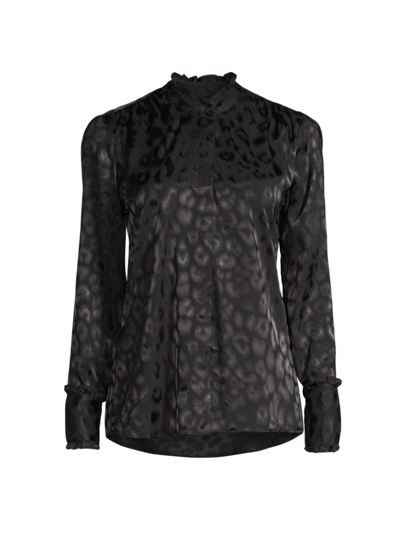 Shop Karmamia Women's Trinity Leopard Jacquard Shirt In Black Leo Jacquard