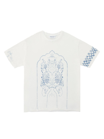 Shop Profound Men's Pen Flower Short-sleeve T-shirt In White