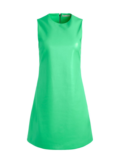 Shop Alice And Olivia Women's Coley Faux Leather Minidress In Garden Green