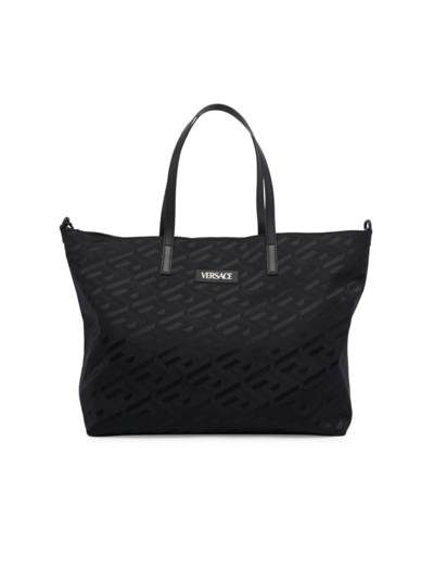 Versace Borsa La Greca Nylon Tote Bag In Black | ModeSens