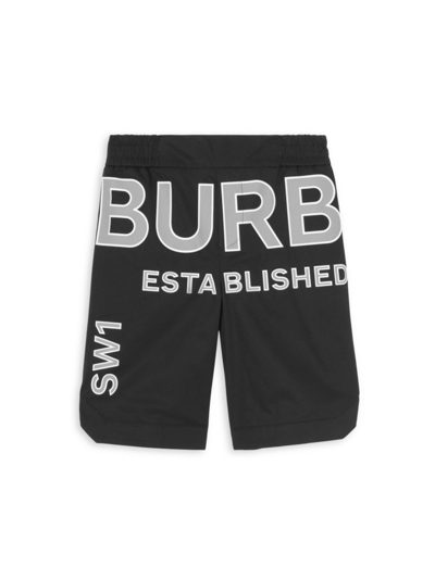 Shop Burberry Little Boy's & Boy's Zion Logo Shorts In Black