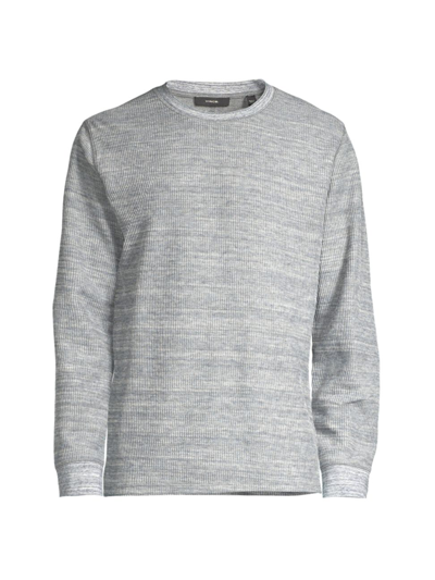 Shop Vince Men's Thermal Long-sleeve Crewneck T-shirt In Black Grey
