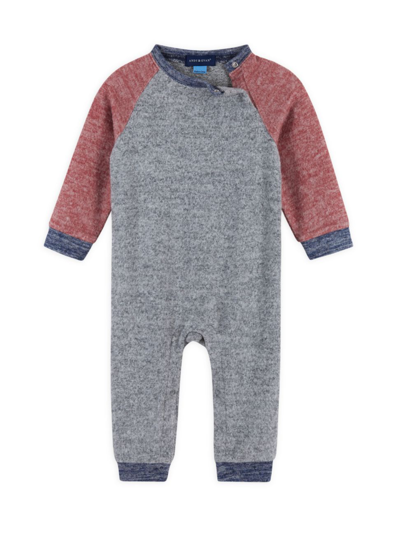 Shop Andy & Evan Baby Boy's Hacci Colorblocked Coverall In Grey Multi