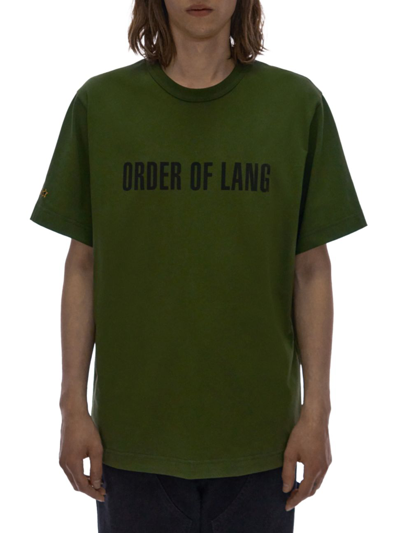 Shop Helmut Lang Men's Societas Short-sleeve T-shirt In Evergreen