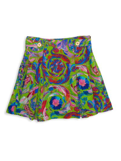Shop Versace Little Girl's & Girl's Kaleidoscopic Cady Skirt In Neutral