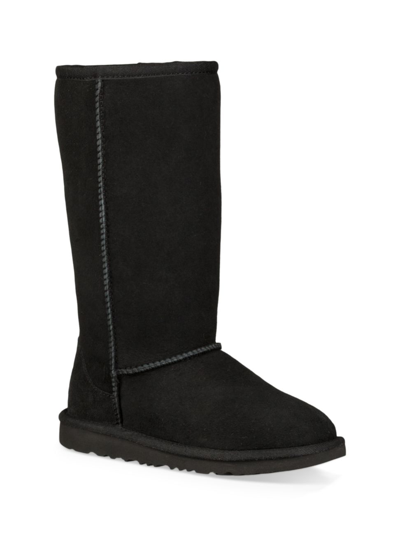 Shop Ugg Little Kid's & Kid's Classic Tall Ii Shearling Boots In Black