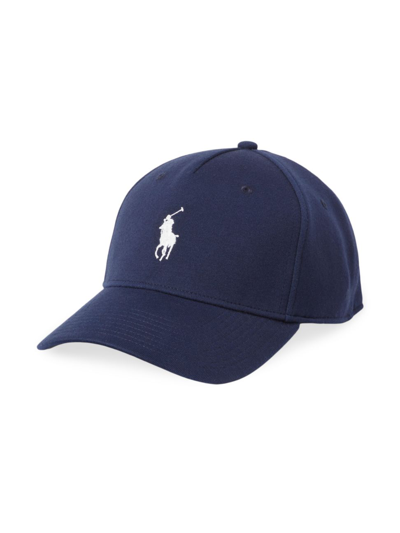 Shop Polo Ralph Lauren Double-knit Embroidered Hat In Newport Navy