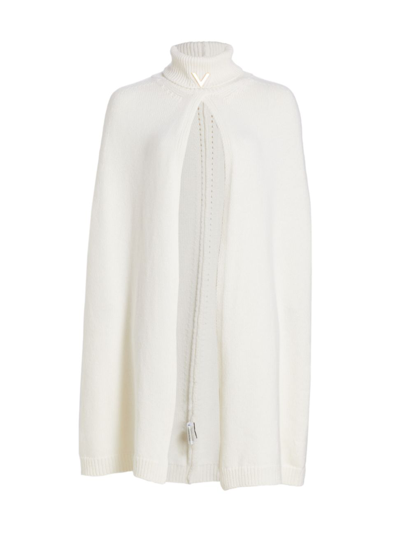 Shop Valentino Women's Turtleneck Pullover Cape In Ivory