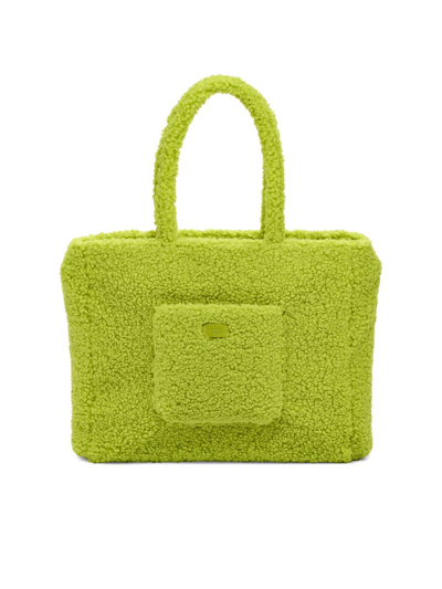 Shop Ugg Women's Adrina Faux Shearling Tote In Lime