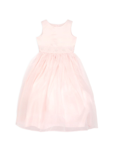 Shop Us Angels Little Girl's & Girl's Elizabeth Beaded Fit-&-flare Dress In Blush